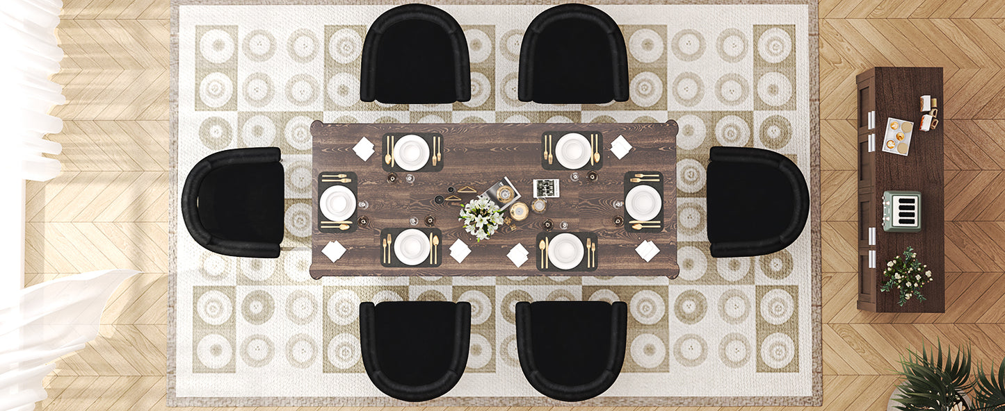 NUEVO Silla de Comedor Tapizadas Silla de Cocina con Respaldo Abierto y Brazos Camila Negro