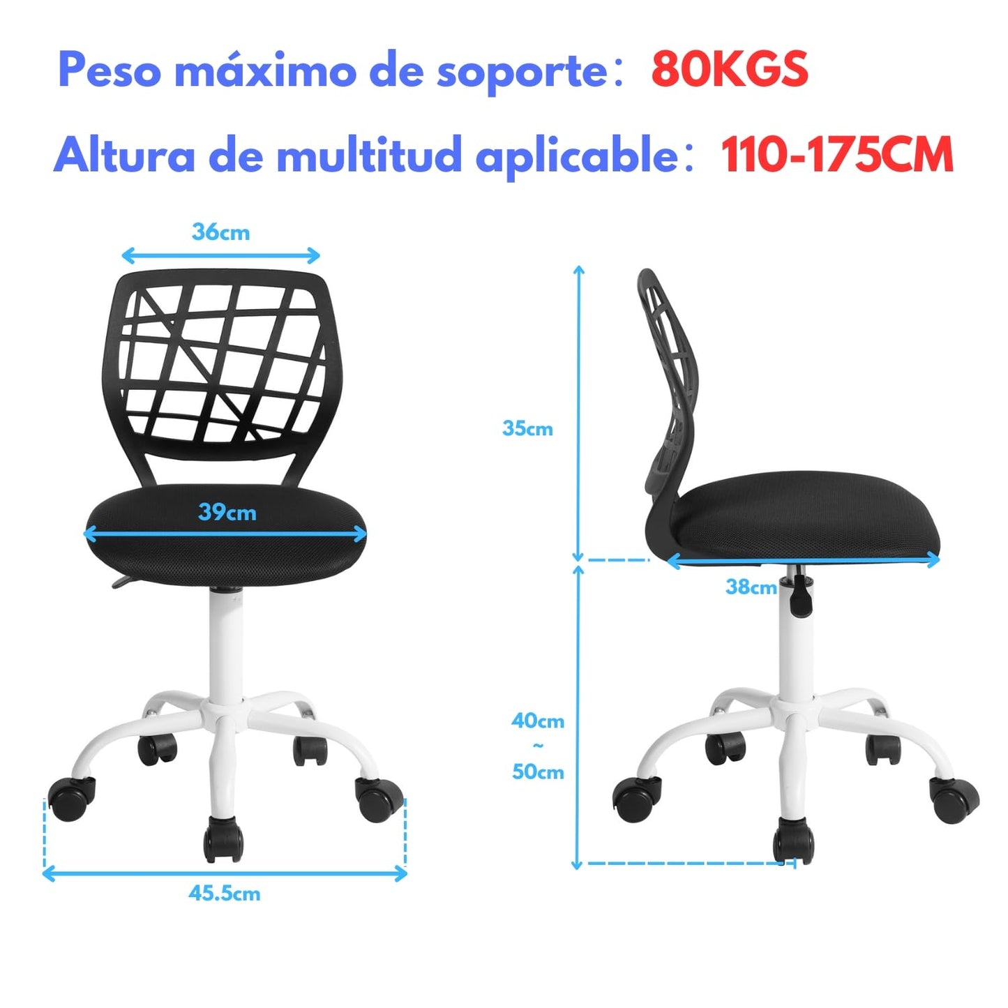 Silla Escritorio Carnation Negra Con Tapizado De Mesh