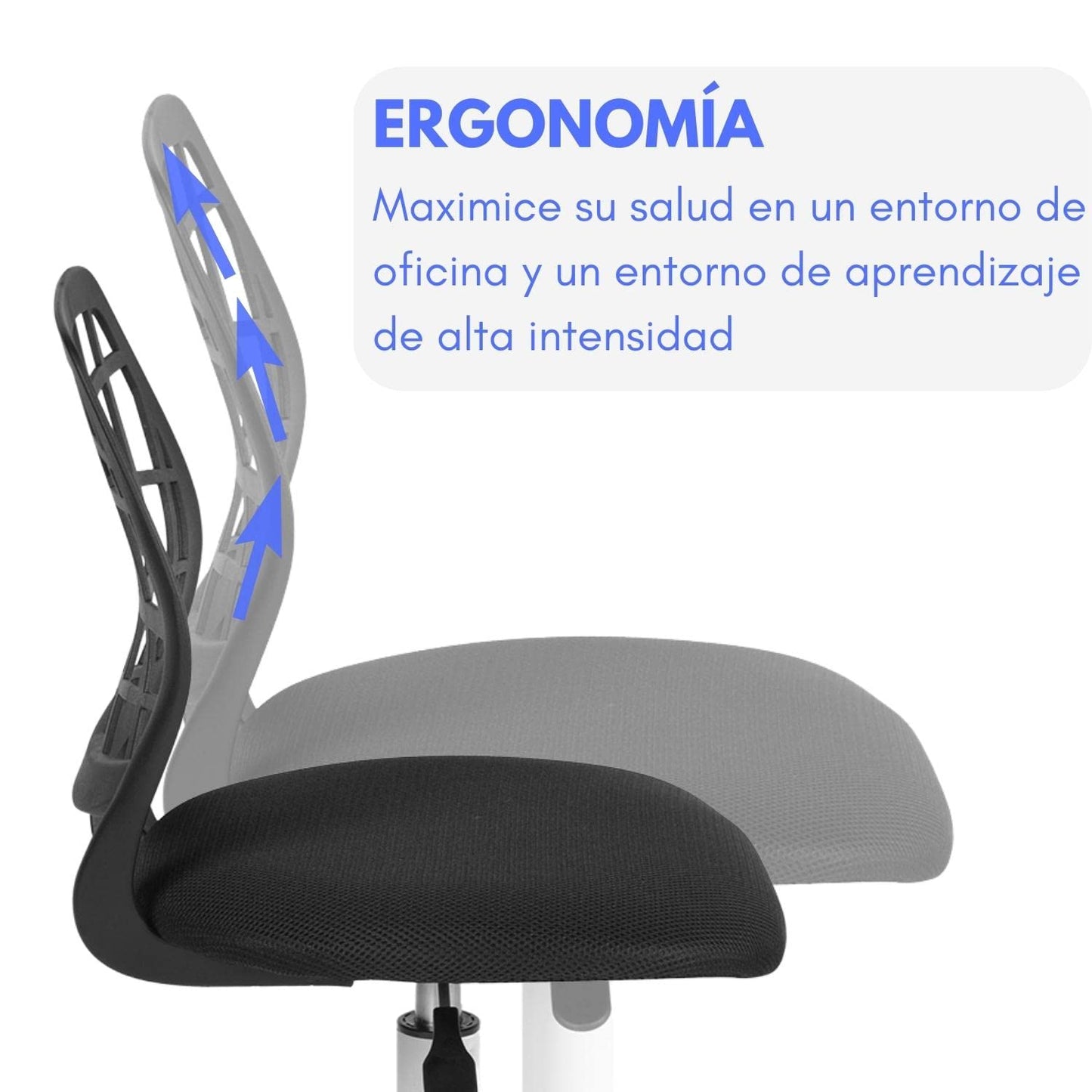Silla Escritorio Carnation Negra Con Tapizado De Mesh