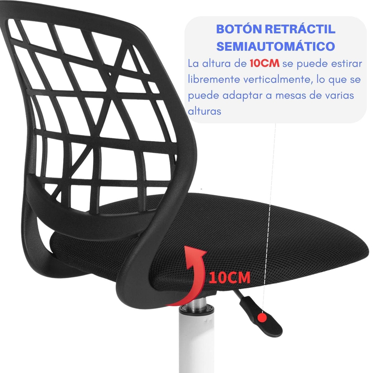 Silla Escritorio Carnation Negra Con Tapizado De Mesh