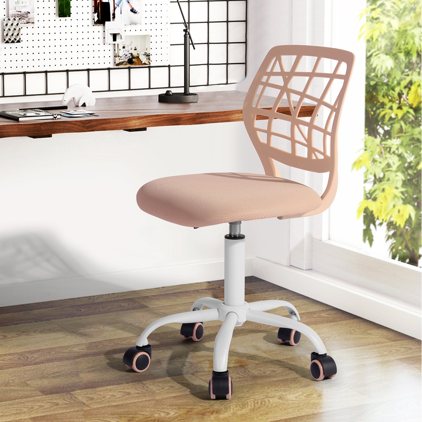 Silla Escritorio Carnation Rosa Con Tapizado De Mesh