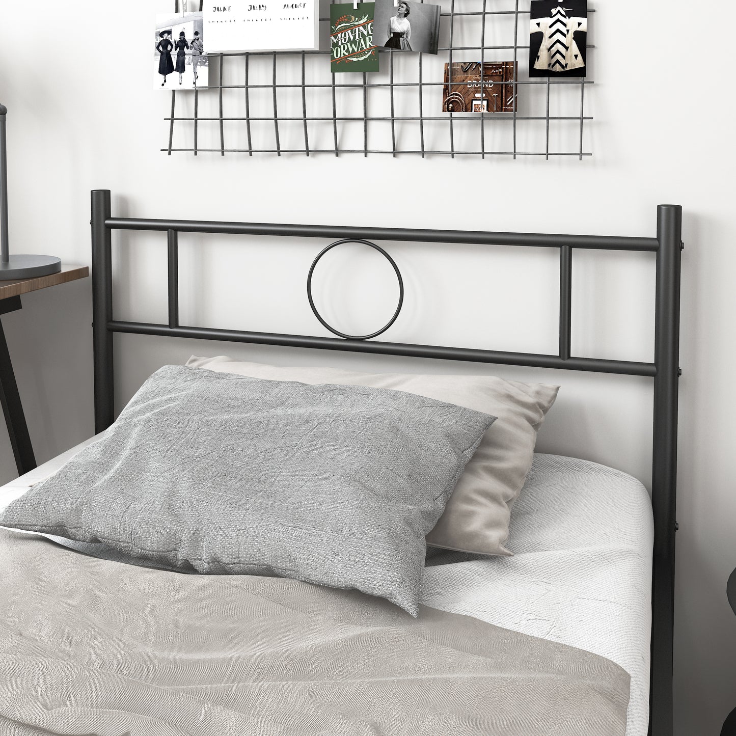 Marco de Cama Individual Metal Base Negro