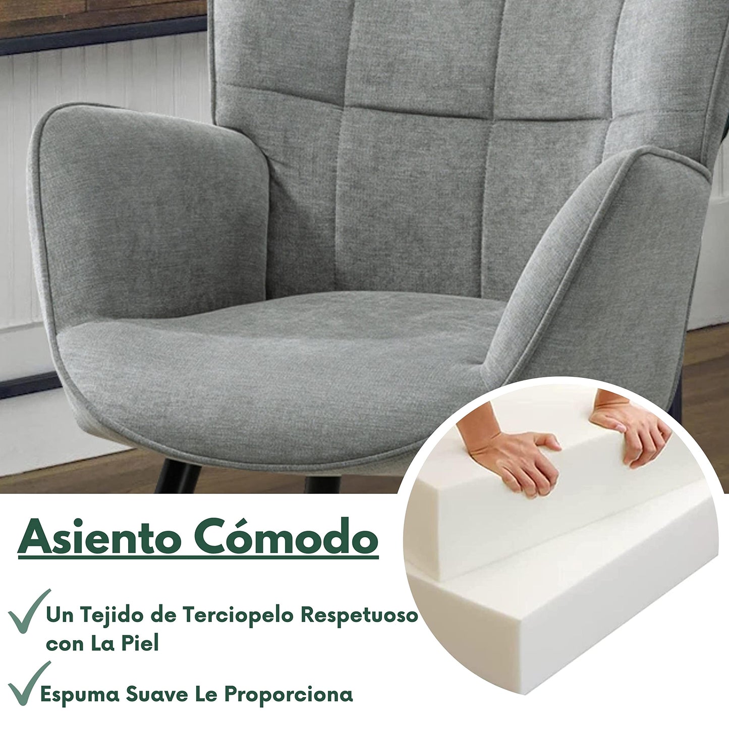 GOMYHOME Sillón Individual de Moderno Gris