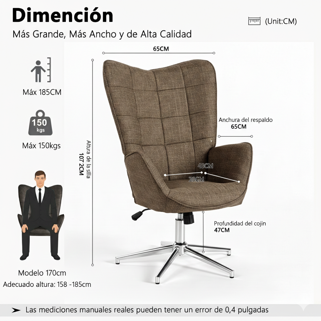 Cyber Gomyhome Sillón Respaldo Alto Acolchado Personalizable