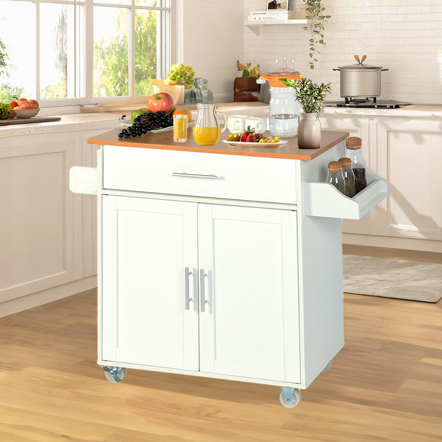 NUEVO Isla de Cocina Madera Carrito con Closet de Almacenamiento RANGER