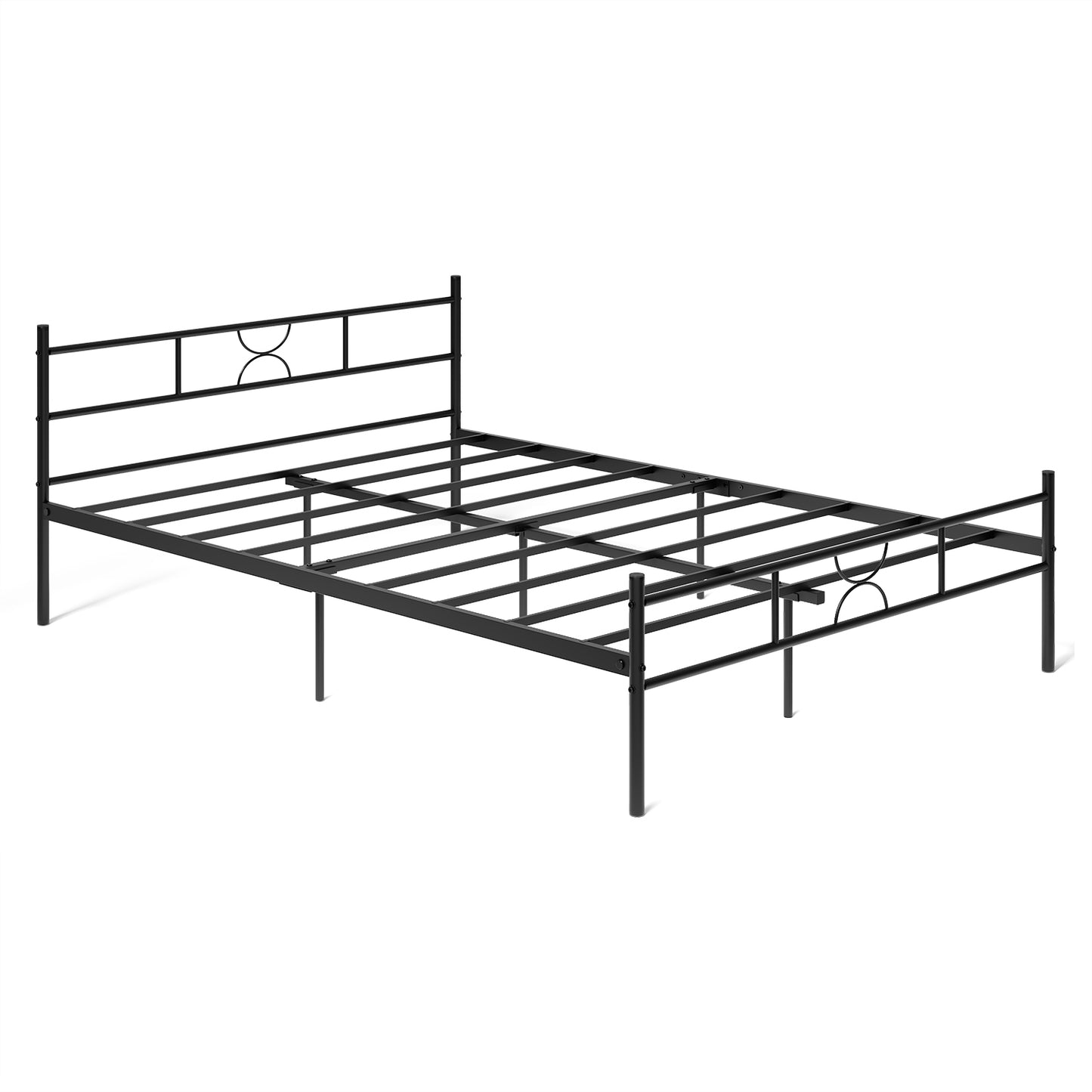 Cama Doble de Metal 198×142cm Moderno Negro SANE