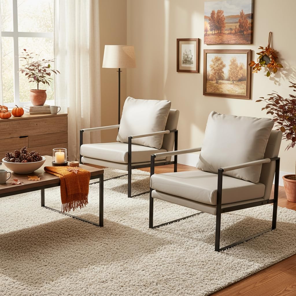 Juego de 2 Sillones Lounge Modernos Gris Varilea