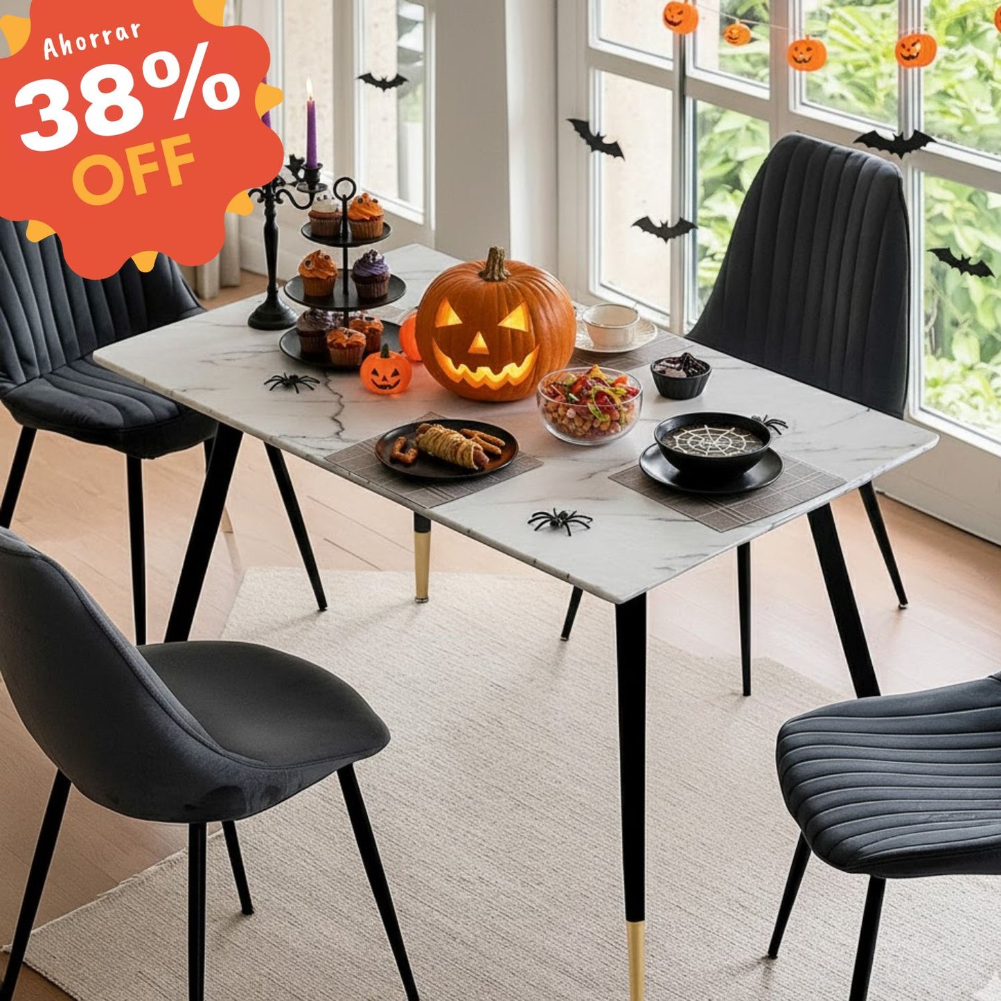 Mesa De Comedor Marble Estilo Eames Rectangular Whalen
