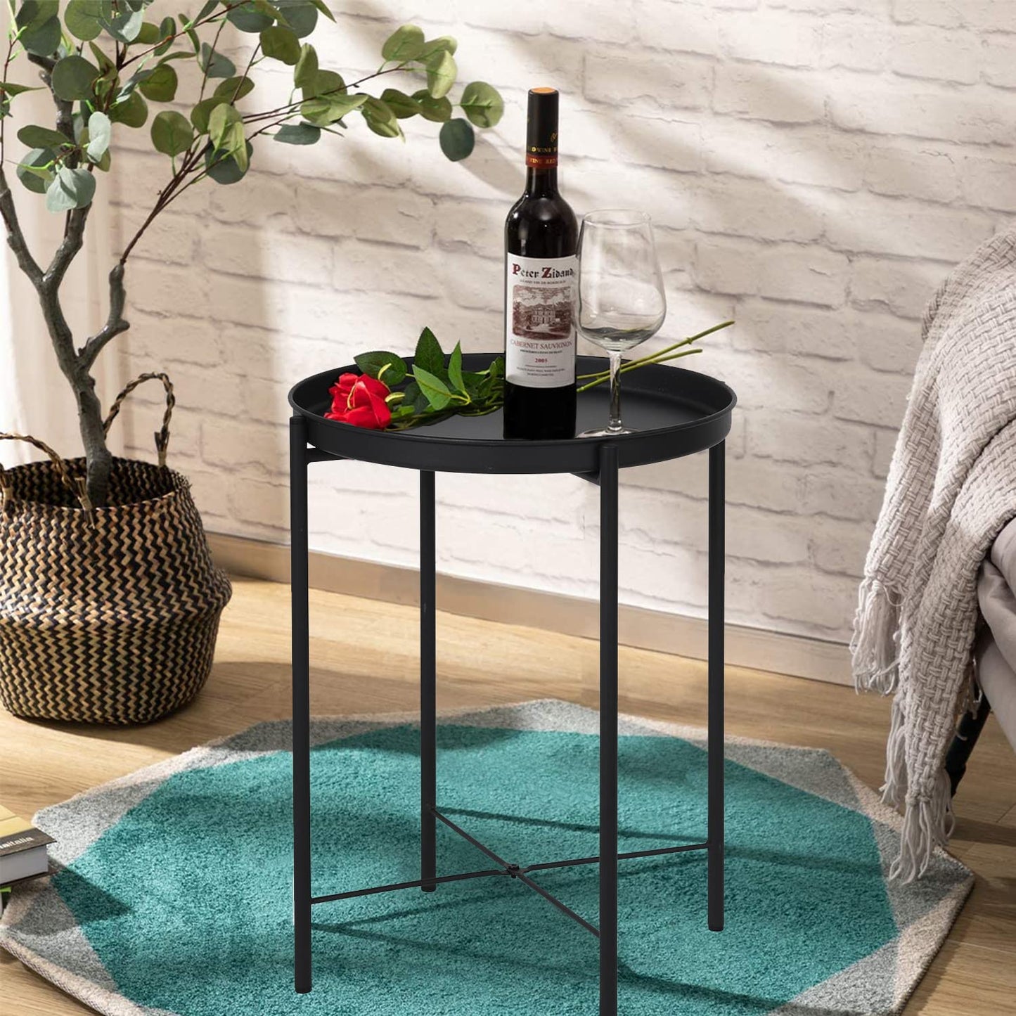 Mesa Auxiliar de Metal Moderna Pequeta Mesa de Centro Gladom