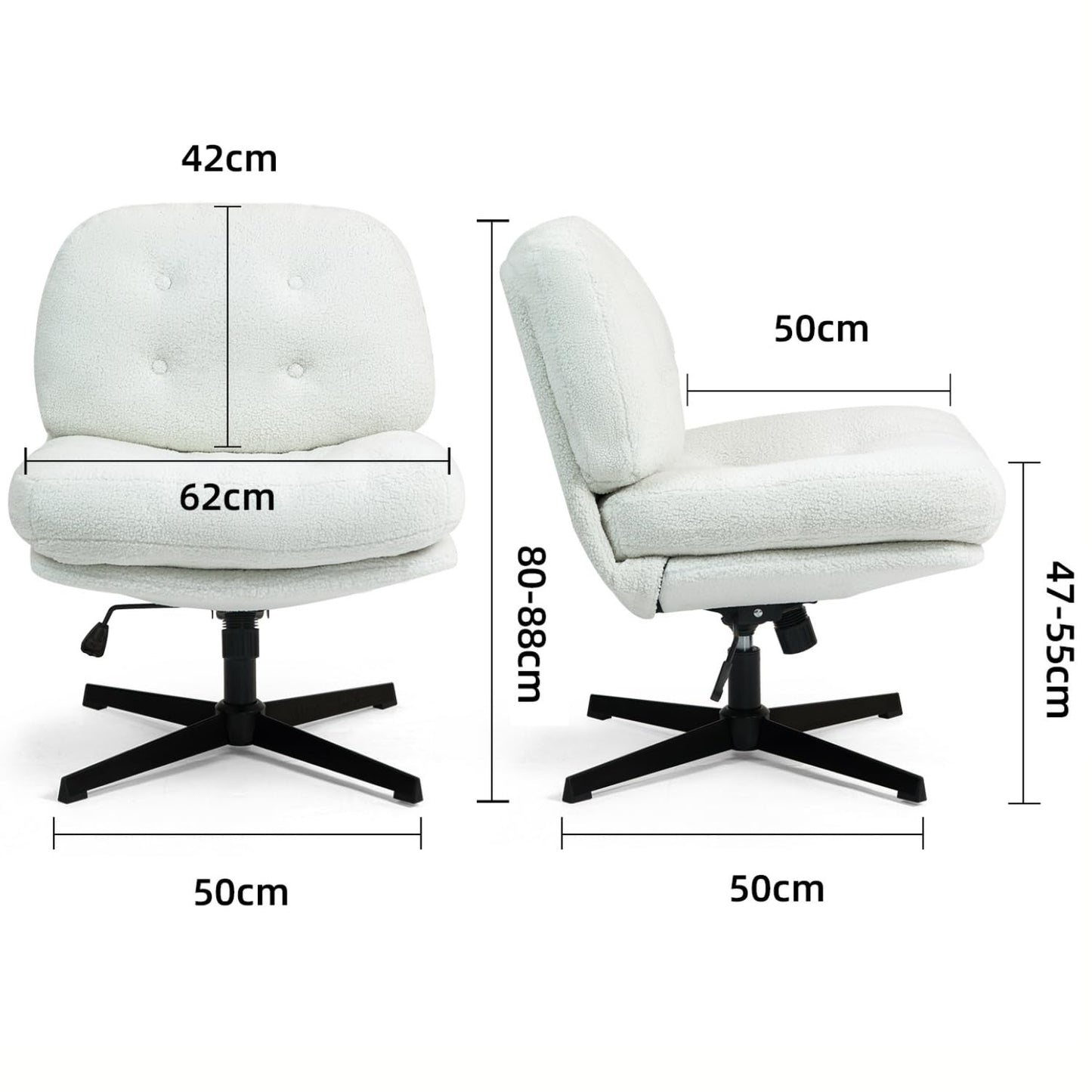 Sillón Individual Modern Silla Decorativa Altura Ajustable Sillón de TV con Giro de 360 ALINXTON WHITE