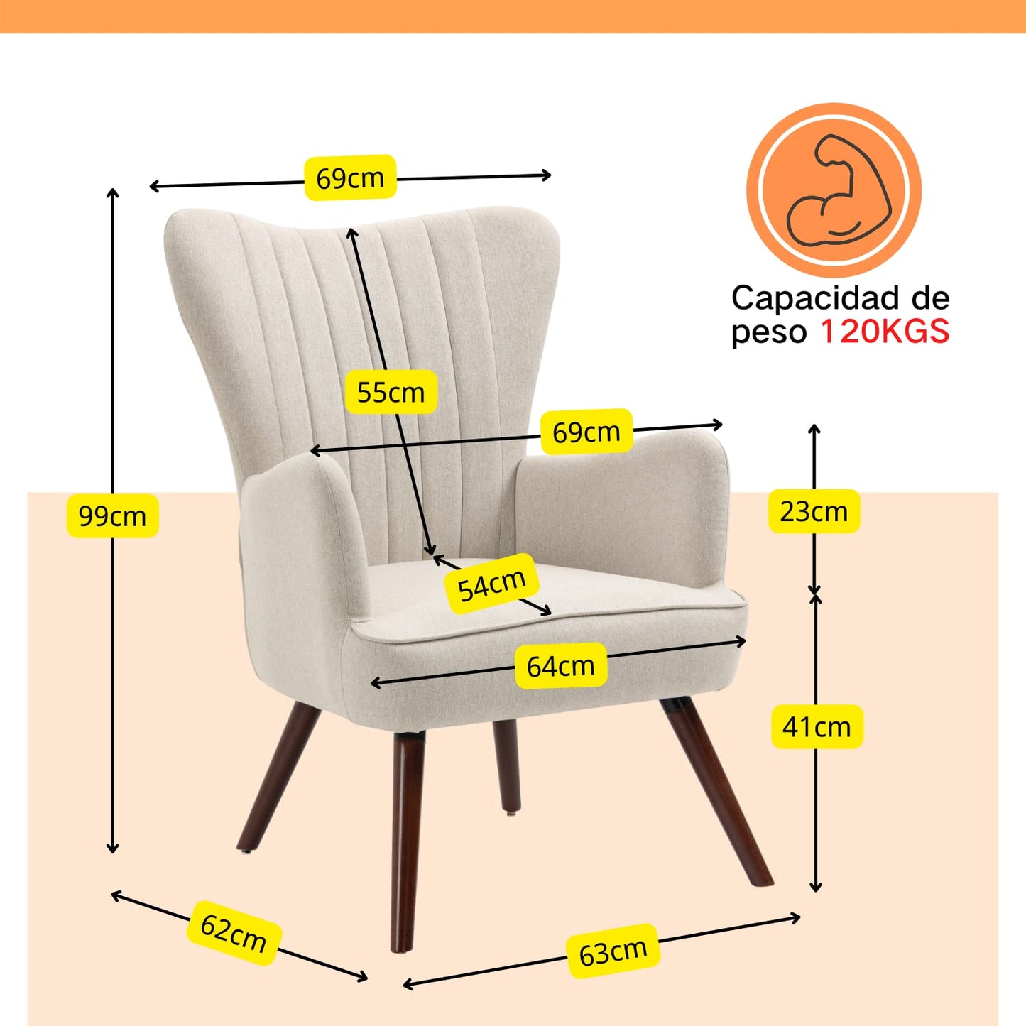 NUEVO Sillón Terciopelo Moderna Sofá Individual