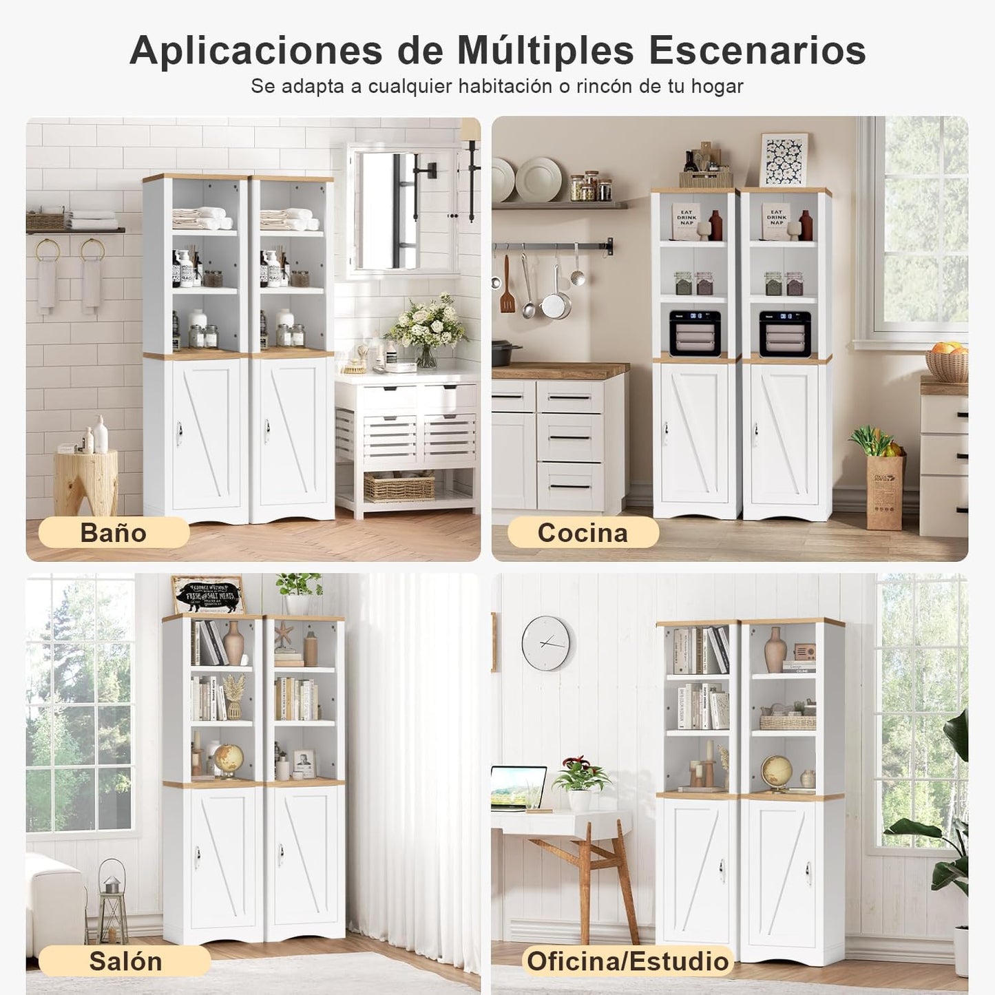Gabinete de Almacenamiento con 3 Estantes y Puerta Litt
