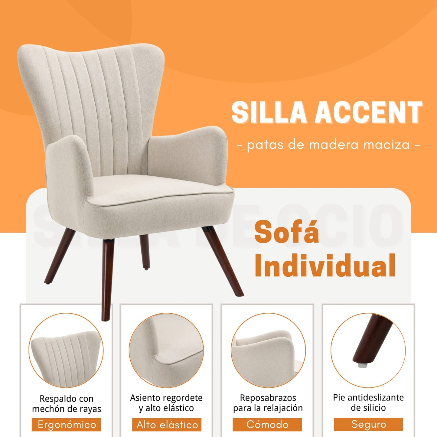 NUEVO Sillón Terciopelo Moderna Sofá Individual