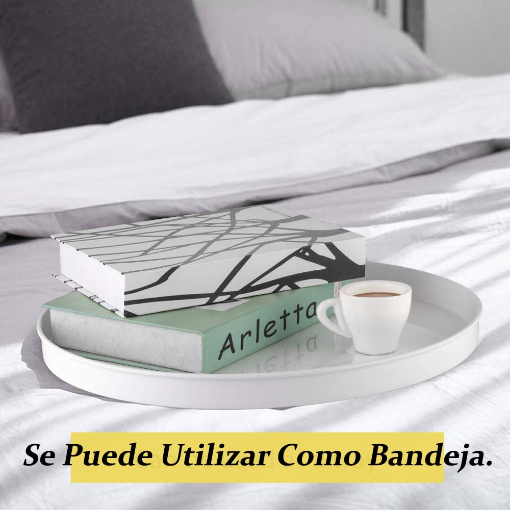 NEUVO Mesa Auxiliar de Metal Mesas Laterales Redondas Pequeñas Mesita de Noche de Metal GLADOM WHITE