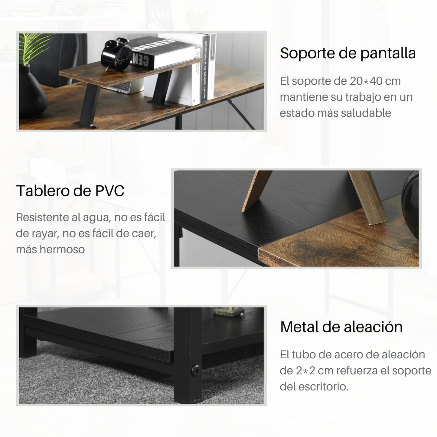 NUEVO 168CM Escritorio para Computadora en Forma de L Escritorio para Juegos de Computadora IBARRA PLUS 168CM