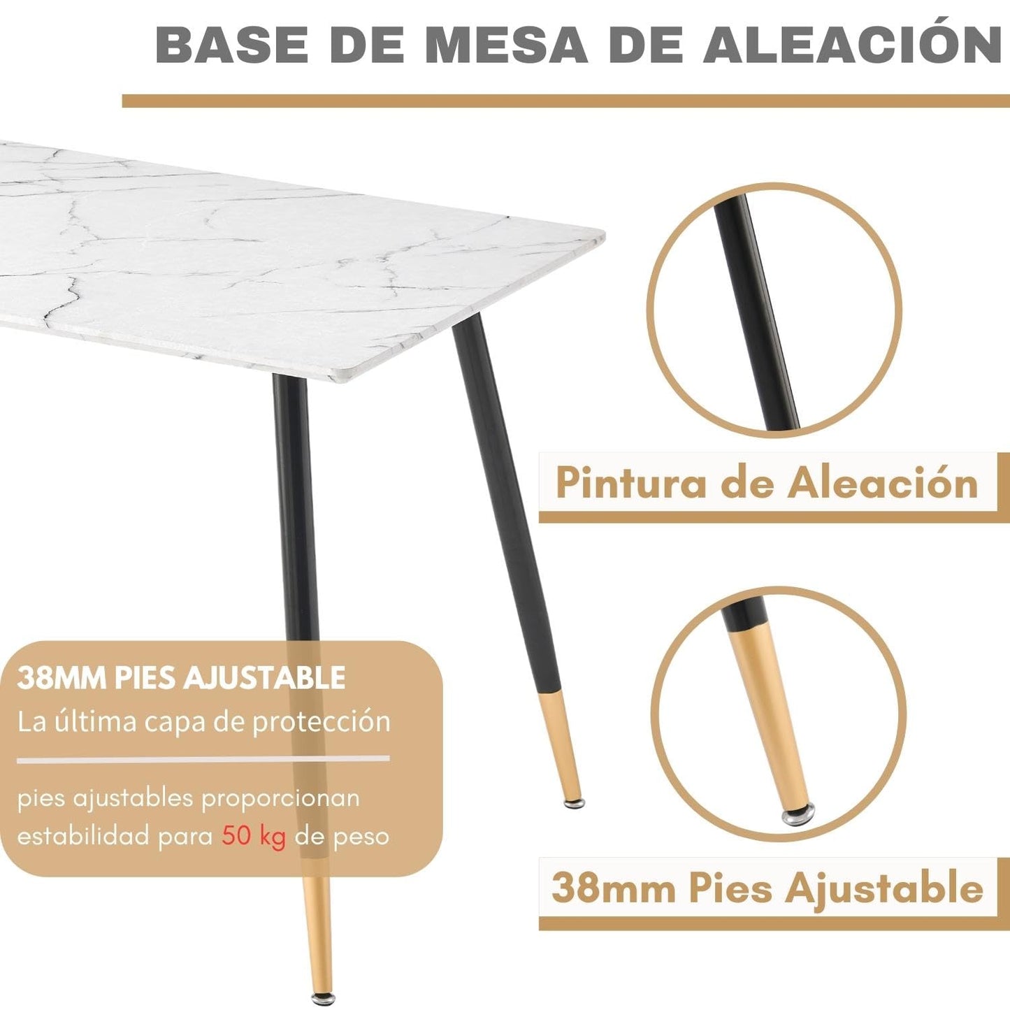 Mesa De Comedor Marble Estilo Eames Rectangular Whalen