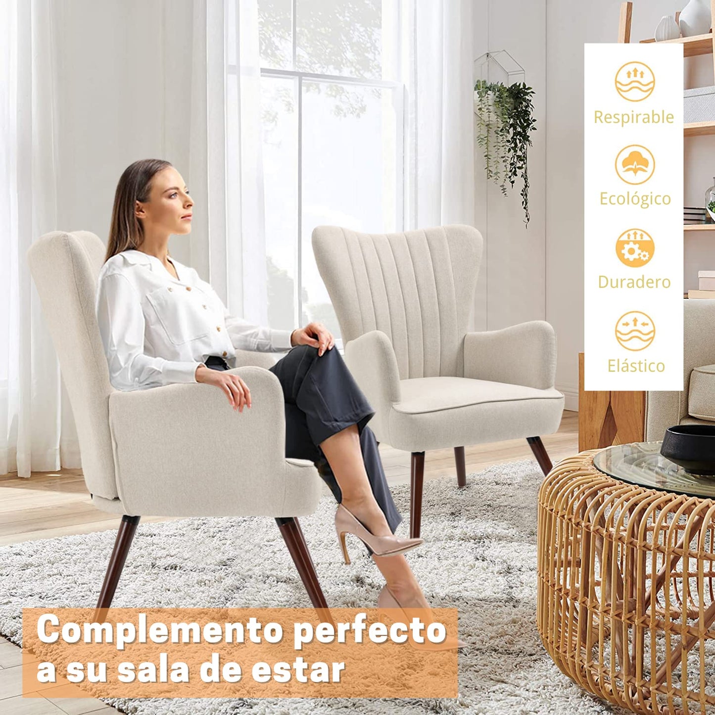 NUEVO Sillón Terciopelo Moderna Sofá Individual