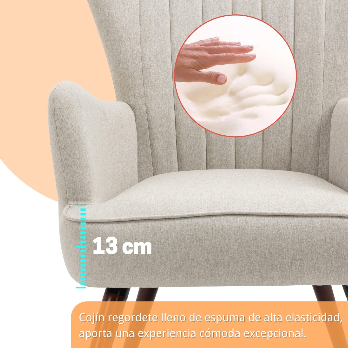 NUEVO Sillón Terciopelo Moderna Sofá Individual