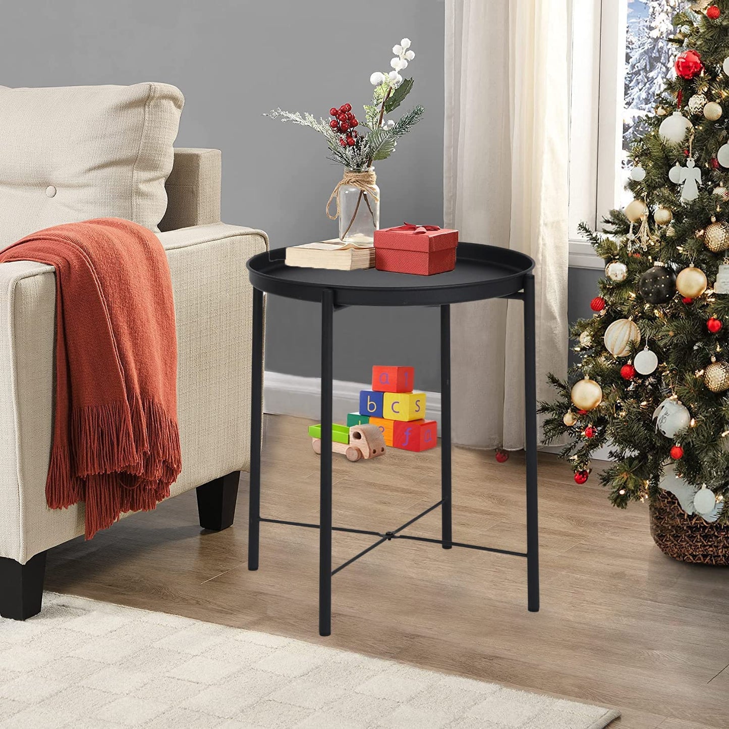 Mesa Auxiliar de Metal Moderna Pequeta Mesa de Centro Gladom