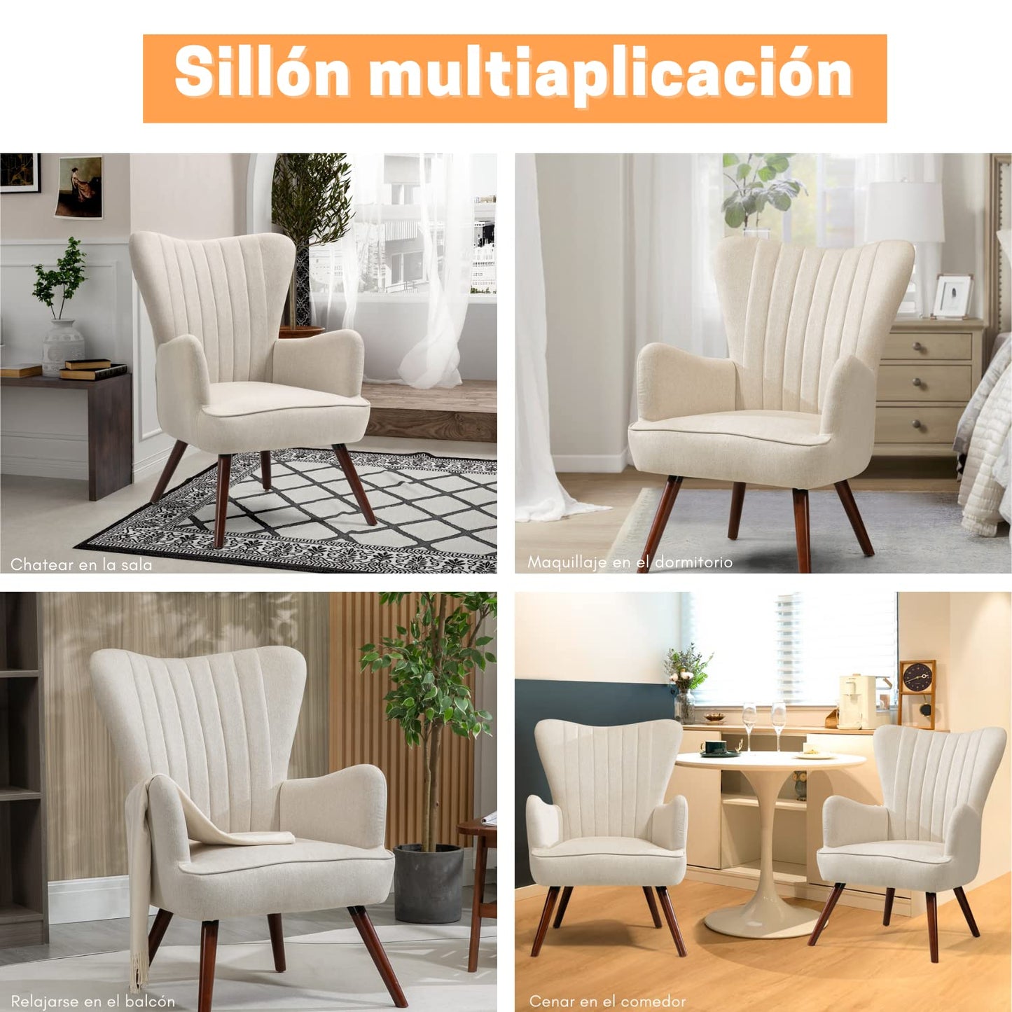 NUEVO Sillón Terciopelo Moderna Sofá Individual