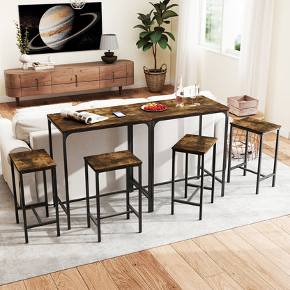 Nuevo Mesa de Bar con 2 Bancos Juego de 3 Mesas de Cocina con Metal Robusto  Vintage FAIRMAN