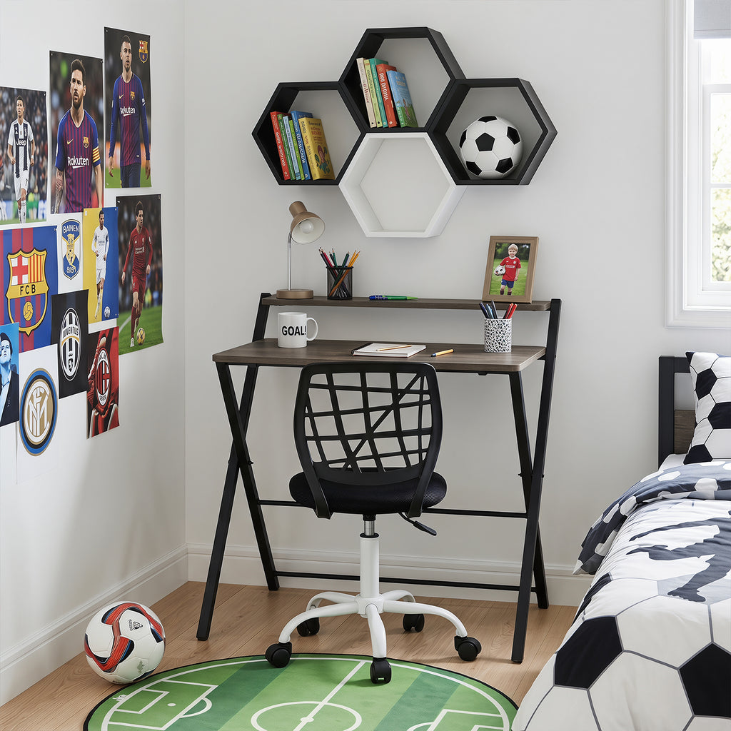 Escritorio Oficina Plegable + Silla Oficina Negra