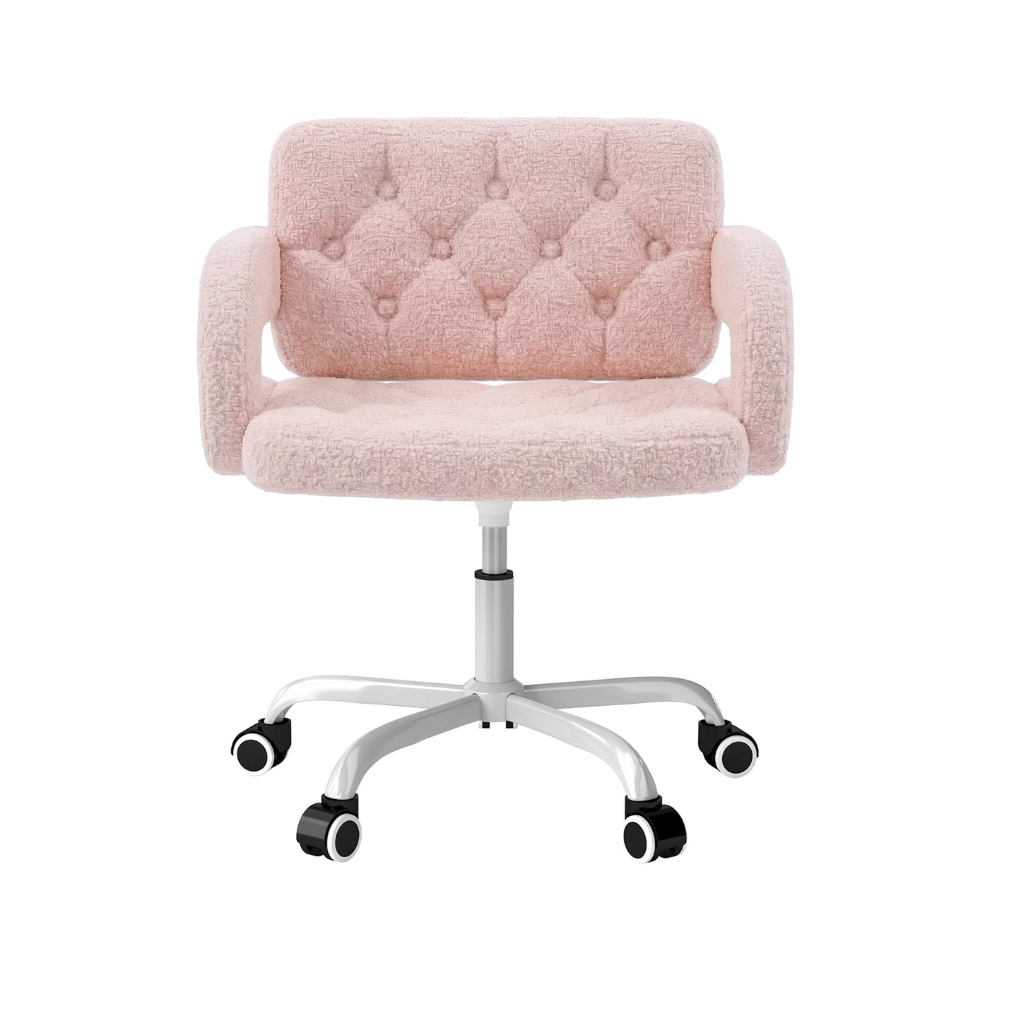Silla Giratoria Ajustable con Ruedas Rosa