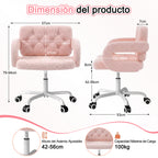 Silla Giratoria Ajustable con Ruedas Rosa