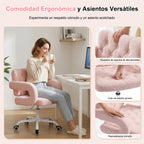 Silla Giratoria Ajustable con Ruedas Rosa