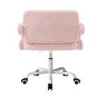 Silla Giratoria Ajustable con Ruedas Rosa