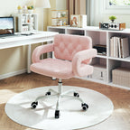 Silla Giratoria Ajustable con Ruedas Rosa