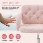 Silla Giratoria Ajustable con Ruedas Rosa