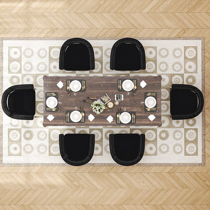 NUEVO Silla de Comedor Tapizadas Silla de Cocina con Respaldo Abierto y Brazos Camila Negro