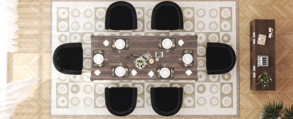 NUEVO Silla de Comedor Tapizadas Silla de Cocina con Respaldo Abierto y Brazos Camila Negro