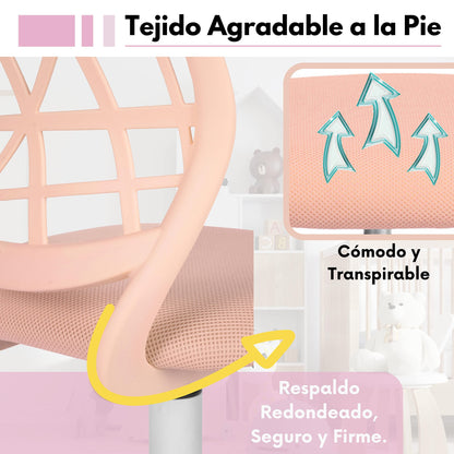 Silla Escritorio Carnation Rosa Con Tapizado De Mesh