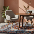 2 Sillas Giratorias Tapizadas 360° Beige