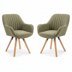 2 Sillas Giratorias Tapizadas 360° Verde