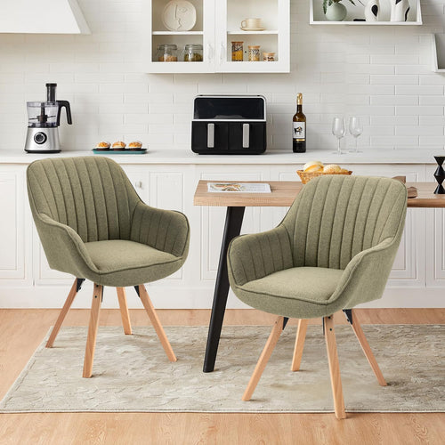 2 Sillas Giratorias Tapizadas 360° Verde