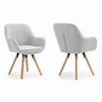 2 Sillas Giratorias Tapizadas 360° Beige