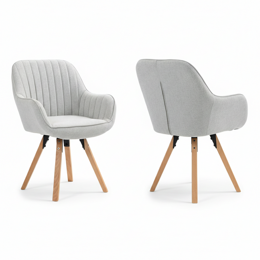2 Sillas Giratorias Tapizadas 360° Beige