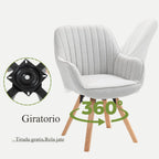 2 Sillas Giratorias Tapizadas 360° Beige