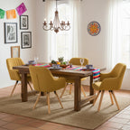 2 Sillas Giratorias Tapizadas 360° Amarillo