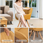 2 Sillas Giratorias Tapizadas 360° Amarillo