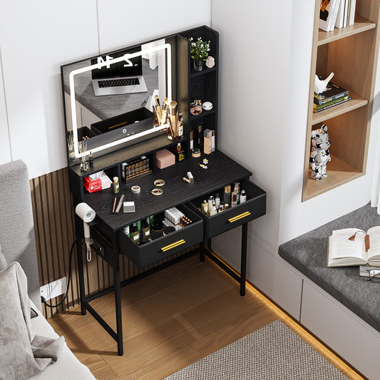 NUEVO Tocador Gomyhome Moderno con Espejo LED y Almacenamiento