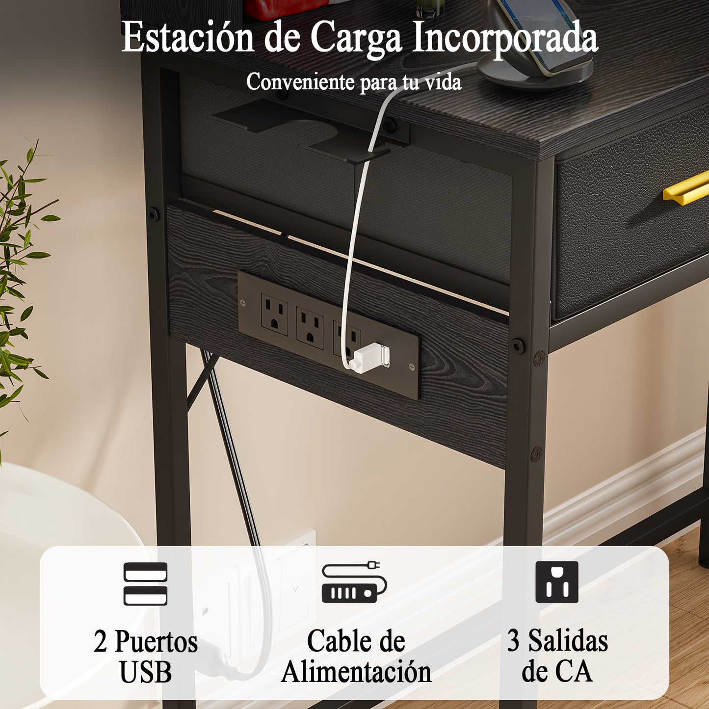 NUEVO Tocador Gomyhome Moderno con Espejo LED y Almacenamiento