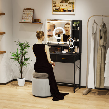 NUEVO Tocador Gomyhome Moderno con Espejo LED y Almacenamiento