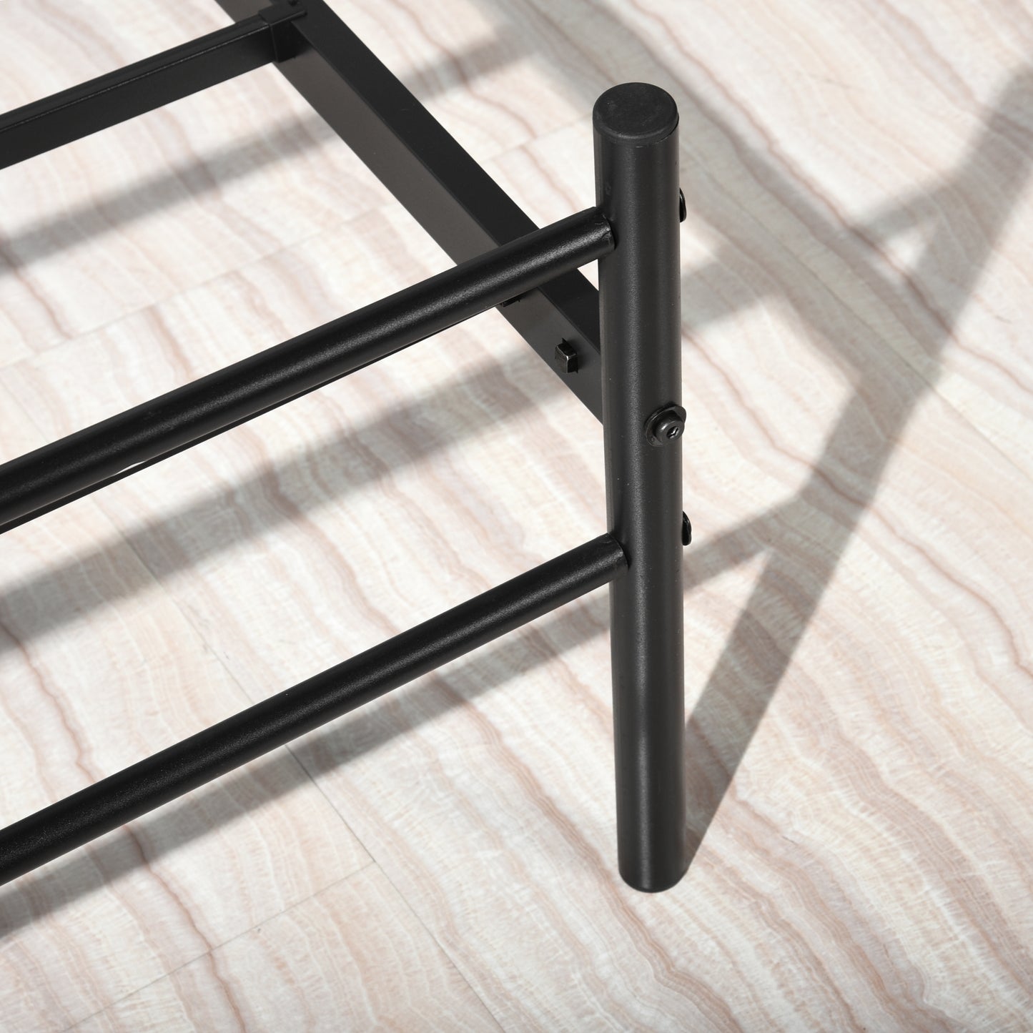 Cama de Metal Queen con Diseño Moderno Negro