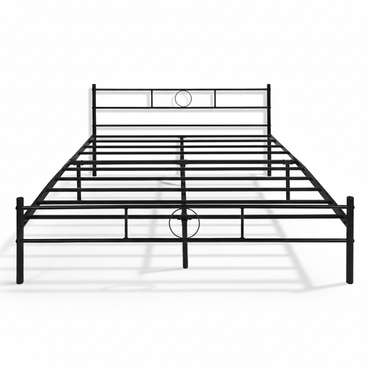 Cama de Metal Queen con Diseño Moderno Negro