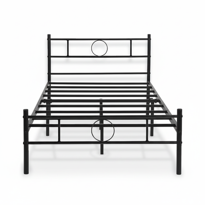 Marco de Cama Individual Metal Base Negro
