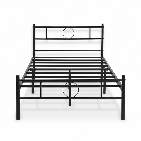 Marco de Cama Individual Metal Base Negro